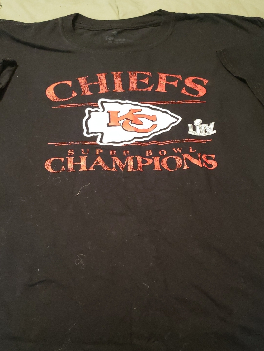 Fanatics Black Chiefs Super Bowl Champions T-Shirt with Red and White Logo
